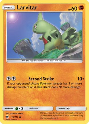 Larvitar (115/214) [Sun & Moon: Lost Thunder] Reverse Holofoil