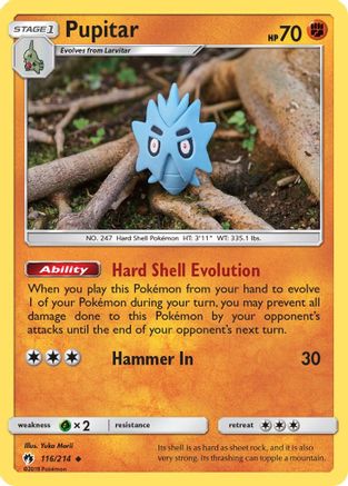 Pupitar (116/214) [Sun & Moon: Lost Thunder] Reverse Holofoil