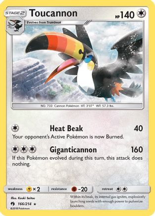 Toucannon (166/214) [Sun & Moon: Lost Thunder] Reverse Holofoil