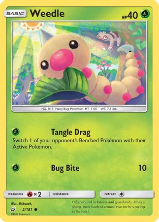 Weedle (2/181) [Sun & Moon: Team Up] Reverse Holofoil