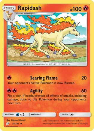 Rapidash (18/181) [Sun & Moon: Team Up] Reverse Holofoil