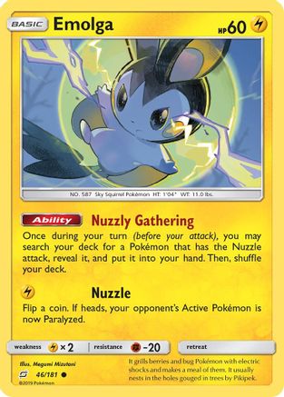 Emolga (46/181) [Sun & Moon: Team Up] Reverse Holofoil