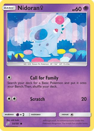 Nidoran (54/181) (Female) [Sun & Moon: Team Up] Reverse Holofoil
