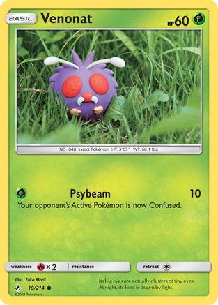 Venonat (10/214) [Sun & Moon: Unbroken Bonds] Reverse Holofoil