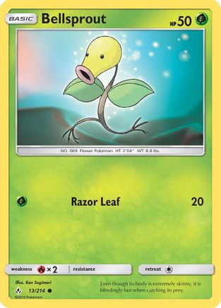 Bellsprout (13/214) [Sun & Moon: Unbroken Bonds] Reverse Holofoil