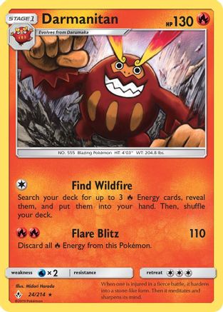 Darmanitan (24/214) [Sun & Moon: Unbroken Bonds] Reverse Holofoil