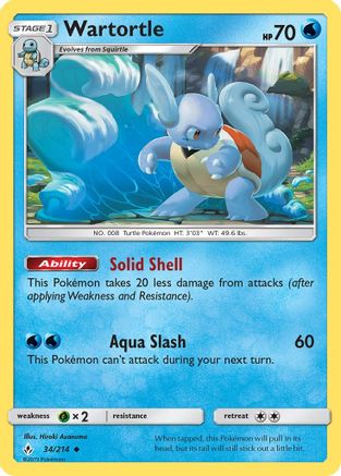 Wartortle (34/214) [Sun & Moon: Unbroken Bonds] Reverse Holofoil