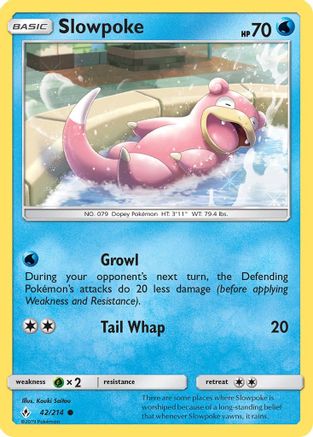 Slowpoke (42/214) [Sun & Moon: Unbroken Bonds] Reverse Holofoil