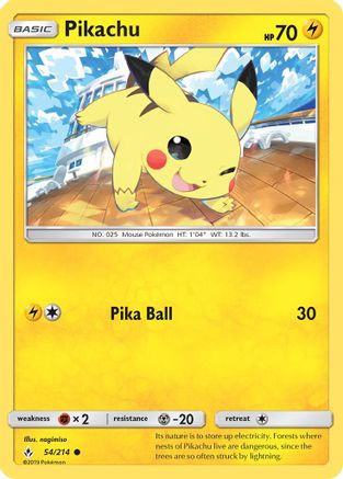 Pikachu (54/214) [Sun & Moon: Unbroken Bonds] Reverse Holofoil