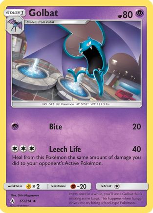 Golbat (65/214) [Sun & Moon: Unbroken Bonds] Reverse Holofoil