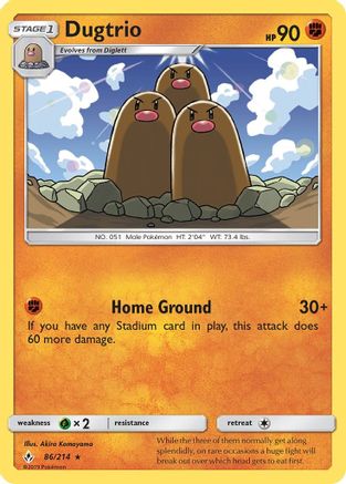 Dugtrio (86/214) [Sun & Moon: Unbroken Bonds] Reverse Holofoil