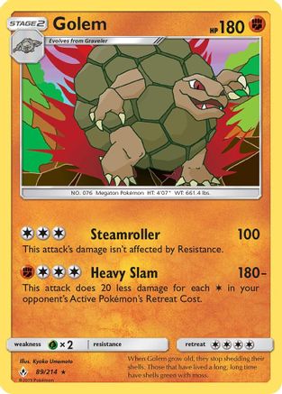 Golem (89/214) [Sun & Moon: Unbroken Bonds] Reverse Holofoil