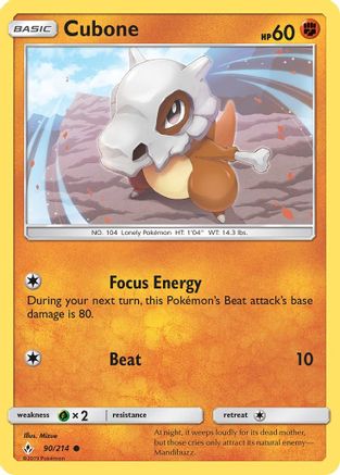 Cubone (90/214) [Sun & Moon: Unbroken Bonds] Reverse Holofoil