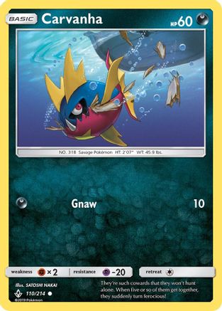 Carvanha (110/214) [Sun & Moon: Unbroken Bonds] Reverse Holofoil