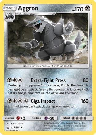 Aggron (125/214) [Sun & Moon: Unbroken Bonds] Reverse Holofoil