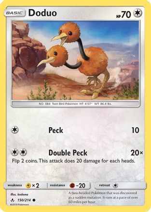 Doduo (150/214) [Sun & Moon: Unbroken Bonds] Reverse Holofoil