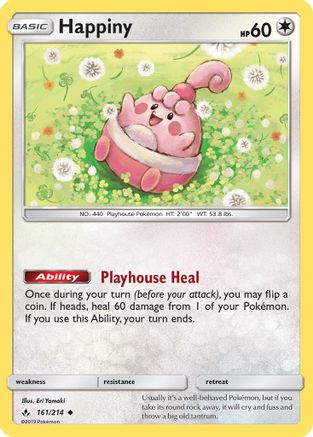 Happiny (161/214) [Sun & Moon: Unbroken Bonds] Reverse Holofoil