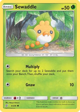 Sewaddle (6/236) [Sun & Moon: Unified Minds] Reverse Holofoil