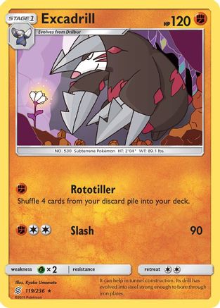 Excadrill (119/236) [Sun & Moon: Unified Minds] Reverse Holofoil