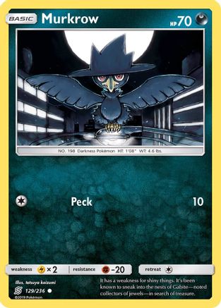 Murkrow (129/236) [Sun & Moon: Unified Minds] Reverse Holofoil