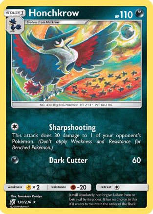 Honchkrow (130/236) [Sun & Moon: Unified Minds] Reverse Holofoil