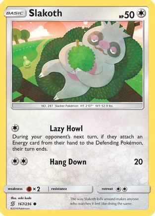 Slakoth (167/236) [Sun & Moon: Unified Minds] Reverse Holofoil