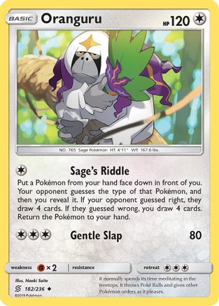 Oranguru (182/236) [Sun & Moon: Unified Minds] Reverse Holofoil