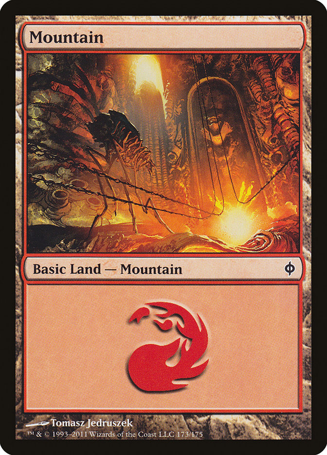 Mountain (173) [New Phyrexia] Foil