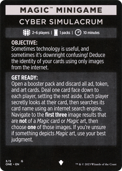 Cyber Simulacrum // Cyber Simulacrum (cont'd)  [Phyrexia: All Will Be One Minigames] Foil