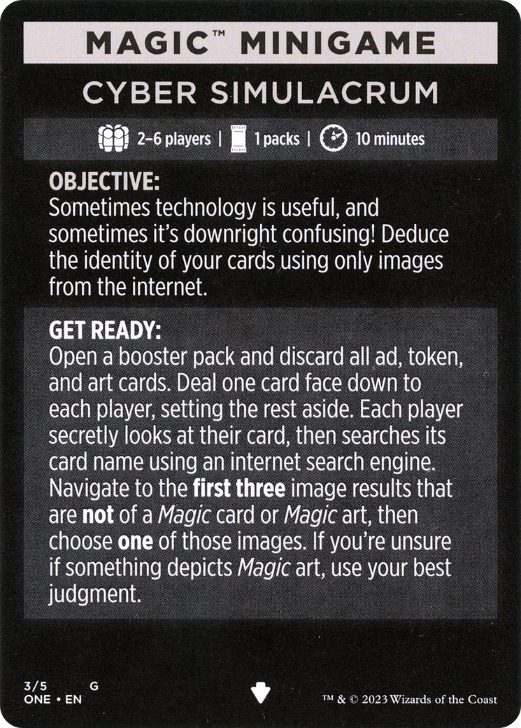 Cyber Simulacrum // Cyber Simulacrum (cont'd)  [Phyrexia: All Will Be One Minigames]