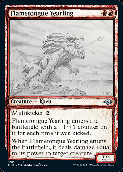Flametongue Yearling (Sketch) [Modern Horizons 2] Foil