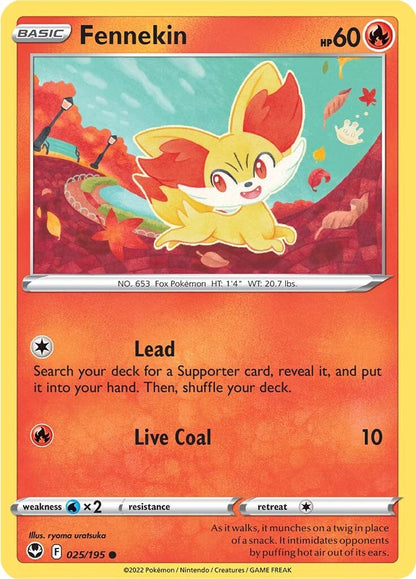 Fennekin (025/195) [Sword & Shield: Silver Tempest] Reverse Holofoil