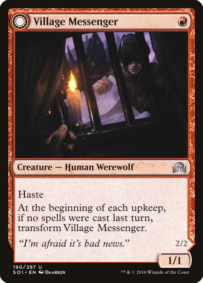 Village Messenger // Moonrise Intruder [Shadows over Innistrad] Foil