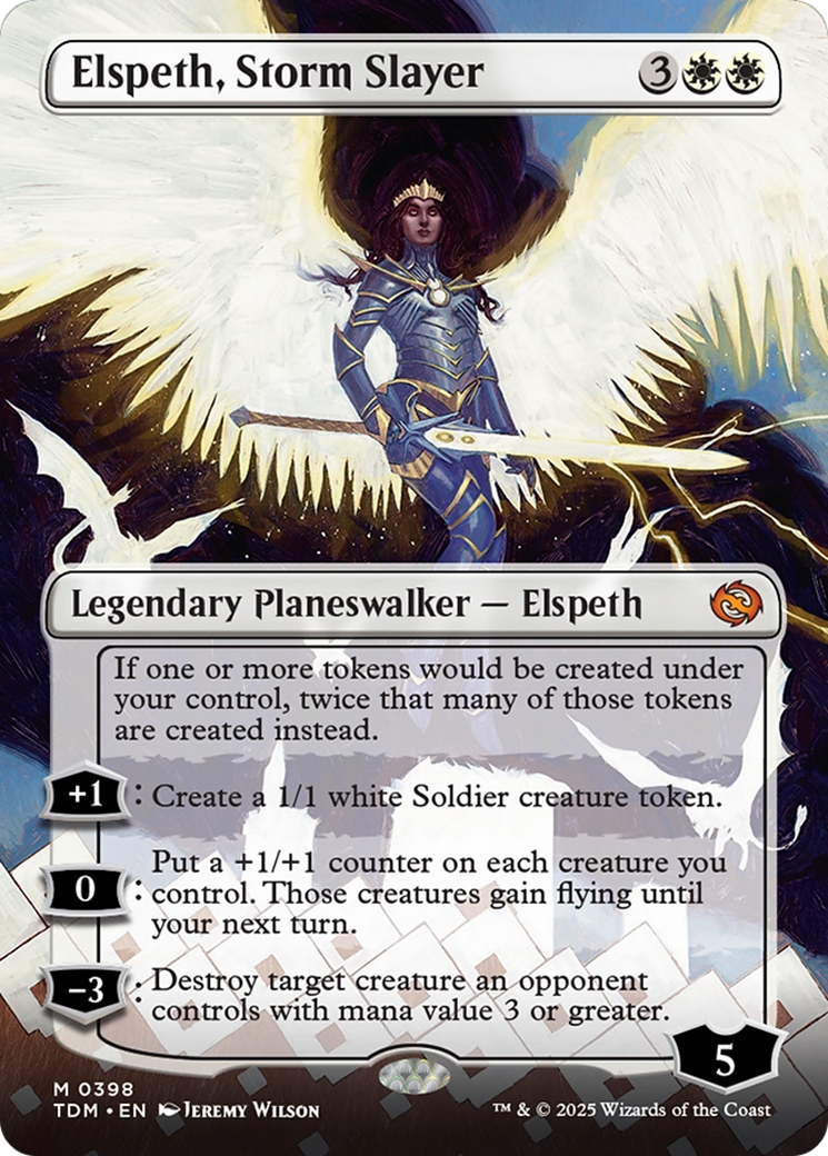 Elspeth, Storm Slayer (Borderless) [Tarkir: Dragonstorm] Foil