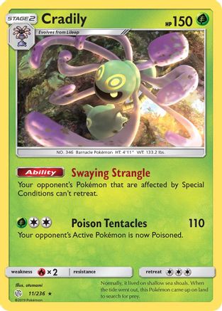 Cradily (11/236) [Sun & Moon: Cosmic Eclipse] Reverse Holofoil