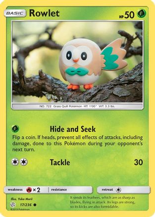 Rowlet (17/236) [Sun & Moon: Cosmic Eclipse] Reverse Holofoil