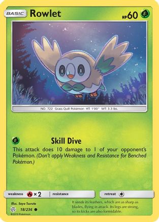 Rowlet (18/236) [Sun & Moon: Cosmic Eclipse] Reverse Holofoil