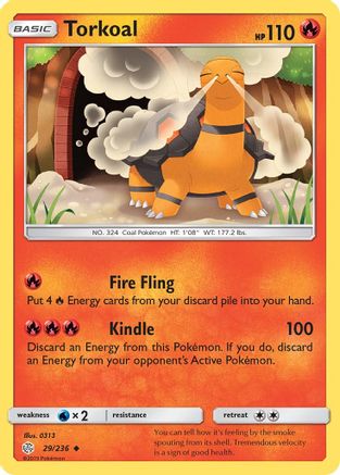 Torkoal (29/236) [Sun & Moon: Cosmic Eclipse] Reverse Holofoil
