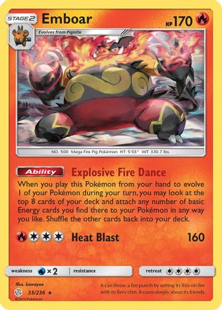 Emboar (33/236) [Sun & Moon: Cosmic Eclipse] Reverse Holofoil