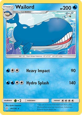 Wailord (46/236) [Sun & Moon: Cosmic Eclipse] Reverse Holofoil