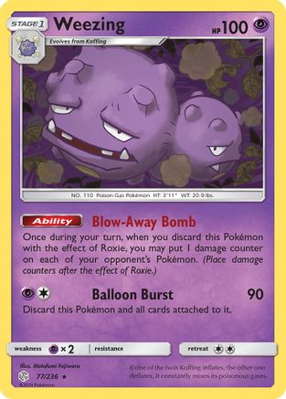 Weezing (77/236) [Sun & Moon: Cosmic Eclipse] Reverse Holofoil