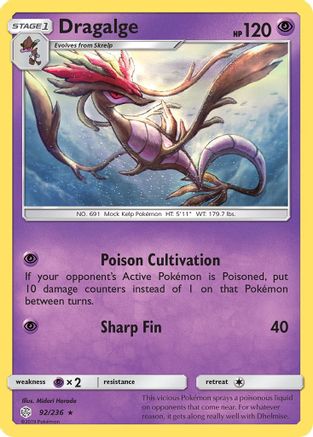 Dragalge (92/236) [Sun & Moon: Cosmic Eclipse] Reverse Holofoil