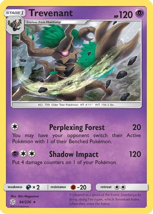 Trevenant (94/236) [Sun & Moon: Cosmic Eclipse] Reverse Holofoil