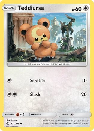 Teddiursa (171/236) [Sun & Moon: Cosmic Eclipse] Reverse Holofoil