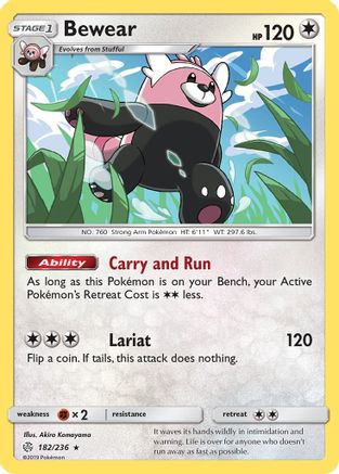 Bewear (182/236) [Sun & Moon: Cosmic Eclipse] Reverse Holofoil