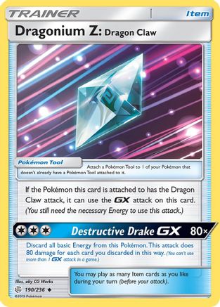 Dragonium Z: Dragon Claw (190/236) [Sun & Moon: Cosmic Eclipse] Reverse Holofoil