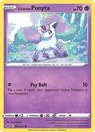 Galarian Ponyta (081/202) [Sword & Shield: Base Set] Reverse Holofoil
