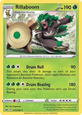 Rillaboom (015/202) [Sword & Shield: Base Set] Reverse Holofoil