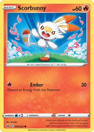 Scorbunny (030/202) [Sword & Shield: Base Set] Reverse Holofoil