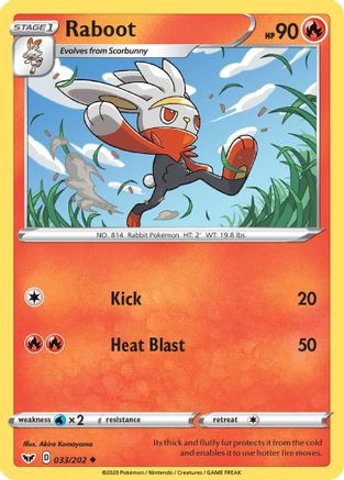 Raboot (033/202) [Sword & Shield: Base Set] Reverse Holofoil